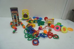 lot 219 image: Vintage Toys Fisher Price Camera, Tinker Beads and More