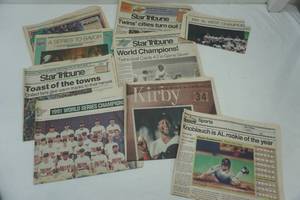 lot 258 image: Vintage Minnesota Twins World Series News Papers