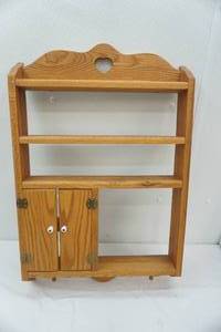 lot 272 image: Wooden Wall Shelf With Small Cabinet
