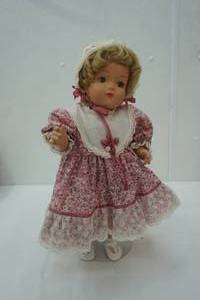 lot 281 image: Vintage Composition Doll with Stand 21 tall