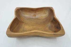 lot 293 image: Vintage Hand-Carved Wood Bowl