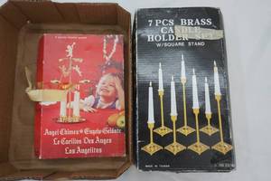 lot 349 image: Vintage Brass Candle Holders