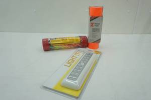 lot 400 image: NEW Banner Paper 90ft, NEW 22 Piece Mini Spring Clip Set, NEW Extra Bright 20 LED Anywhere Light