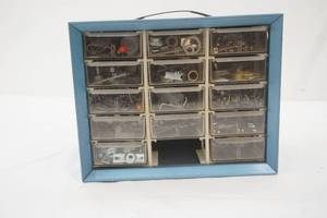 lot 408 image: Small Hardwares Organizer & Contents
