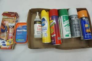lot 431 image: Pro Caulk Kit, Spray Paint, Wood Filler, Pledge, Anti-Rust Armor & More