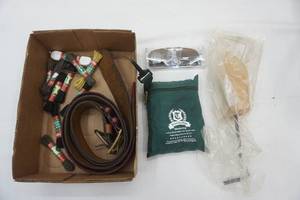 lot 443 image: Leather Belts, Shoe Strings, Sunglasses, Golf Tees, Shoe Stretcher