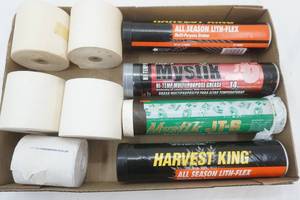 lot 457 image: All Purpose Grease Tubes, Rolls of Paper
