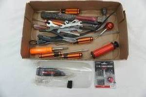 lot 463 image: Hand Tools, 11 Piece bit set, hammer, Cordless Battery Powered Soldering Tool
