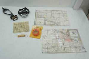 lot 551 image: Headlamps (2ct), Trail Marker Tape, Laminated Maps
