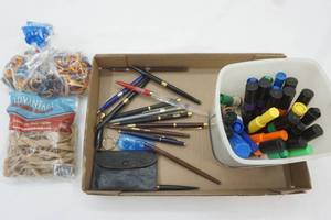 lot 559 image: Pens, Markers, Rubber Bands