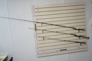 lot 599 image: (3ct) Fishing Poles-1 VintageAntique Wood