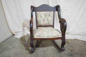 lot 604 image: Antique Empire-Style Mahogany Rocking Chair