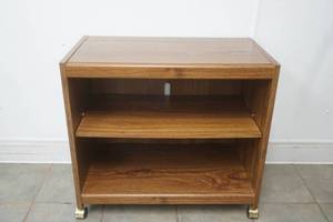 lot 620 image: Wooden Cabinet on Wheels 28x15.5x 25.5