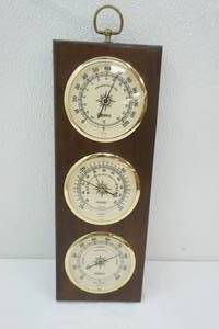 lot 652 image: Vintage Springfield Thermometer, Barometer, & Humidity Wall Hanging