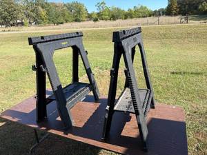 lot 11 image: PLASTIC SAW HORSES.