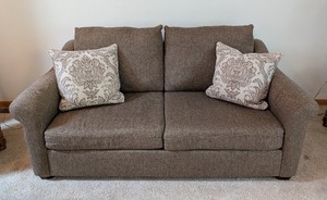 lot 6 image: LR - Bauhaus Sofa with Pillows, Great Condition