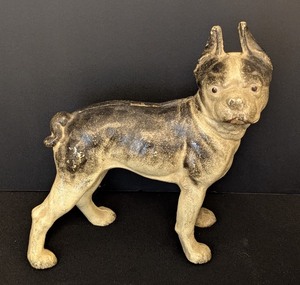 lot 14 image: LL - Antique Cast Iron Boston Terrier Doorstop
