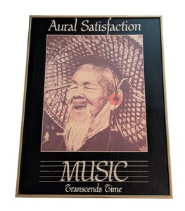 lot 126A image: LL - Framed Aural Satisfaction Music Transcends Time Poster