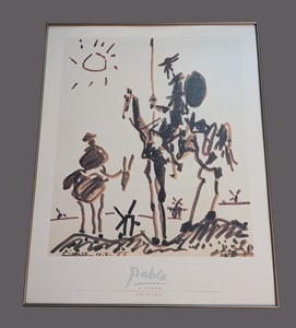 lot 158 image: LL - Framed Picasso Don Quixote Art Print