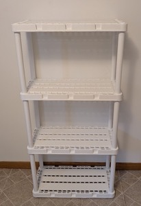 lot 160 image: LL - 4-Tier Plastic Utility Storage Shelf