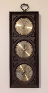 lot 160A image: LL - Springfield Wall-Mounted Weather Station with Thermometer, Barometer, Hygrometer