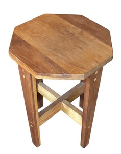 lot 87A image: P - Vintage Wooden Accent Table with Octagonal Top