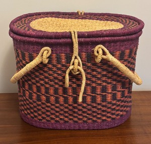 lot 114R image: BR - Handwoven Basket with Handles