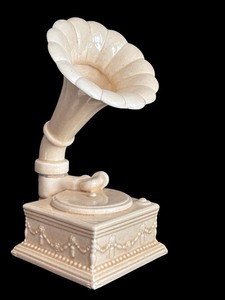 lot 46H image: FLR - Vintage Ceramic Phonofone Figurine, 10 Inches Tall