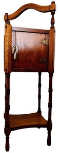 lot 47H image: FLR - Vintage Wooden Tobacco Stand with Cabinet and Shelf
