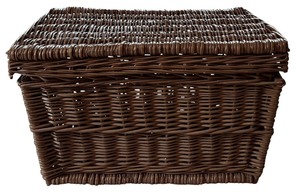 lot 60H image: FLR - Large Wicker Storage Basket with Removable Lid 16x27x16 Inches