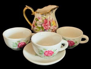 lot 124H image: FLR - Vintage China Miniature Tea Sets with Floral and Irish Shamrock Designs