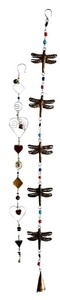 lot 131H image: FLR - Set of 2 Vintage Hanging Decor Pieces with Hearts and Dragonflies