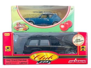 lot 194HH image: FLR - 2 Vintage Die-Cast Cars in Original Packaging - Jeep Grand Cherokee and Motor Max Fresh Cherries AMC Gremlin