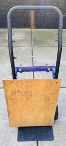 lot 217H image: BY - Purple Convertible Dolly with Large Wheels and Wood Platform