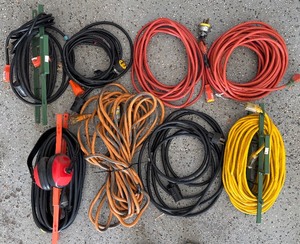 lot 294H image: G - Collection of Heavy-Duty Extension Cords with Ear Protection
