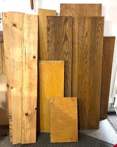 lot 303H image: GS - Lot of Assorted Wood Boards including White Oak and Red Oak