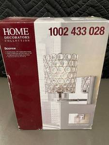 lot 39 image: Home Decorators Collection Sconce with Crystal Glass Shade