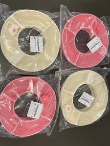 lot 247 image: Set of 4 Silicone Snack Bowls for 30 oz Cups, Pink and White