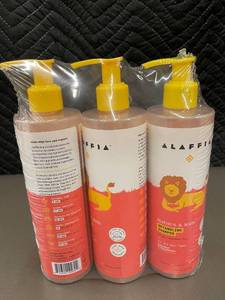 lot 249 image: Alaffia Babies & Kids Detangling Shampoo 3 Bottles Coconut Strawberry 12oz Each
