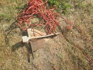 lot 47 image: Vintage metal boat anchor with unkn...