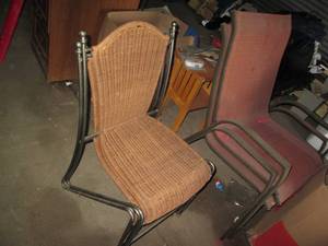 lot 70 image: 4pc metal framed wicker backseat p...