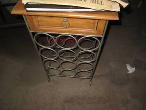 lot 71 image: Petite wine holder end table and th...