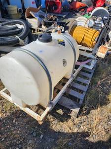 lot 8 image: 65 Gallon Skid sprayer with electric hose reel
