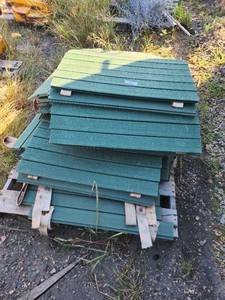 lot 14 image: Set of 7 Green Portable Mat Panels with Straps - appx 8 long