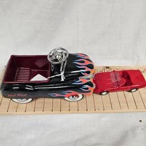 lot 39 image: Hot Rod Replica Pedal Car and Plastic Corvette