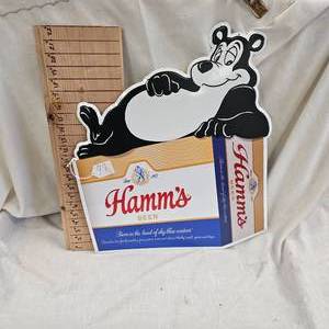 lot 97 image: 23x19 Metal Hamms Beer Sign