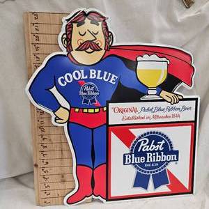 lot 98 image: 24x20 Metal Sign Pabst Blue Ribbon
