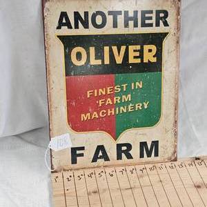 lot 108 image: 16x12 Another Oliver Metal Sign