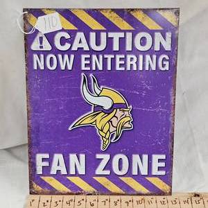 lot 110 image: 16x12 Vikings Fan Zone Metal Sign
