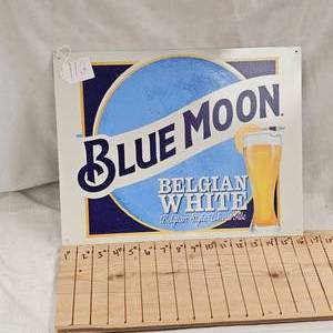 lot 112 image: 16x12 Blue Moon Metal Sign